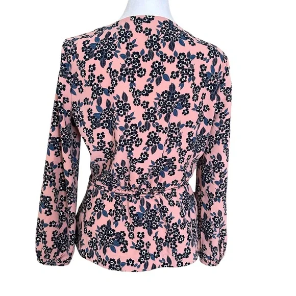 J. Crew Women’s V-Neck Long Sleeve Peplum Blouse Pink Size 6 - Picture 3 of 15